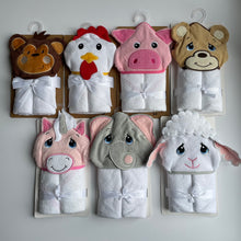 Load image into Gallery viewer, Cotton Animal Hooded Bath Towels
